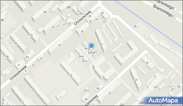 Białystok, Konopnickiej Marii, 3A/13, mapa Białegostoku