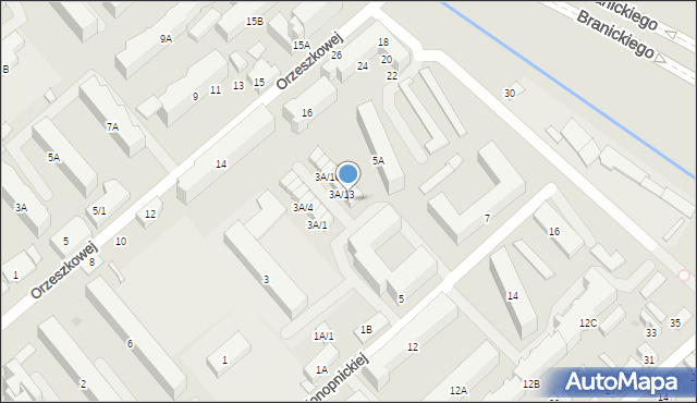 Białystok, Konopnickiej Marii, 3A/14, mapa Białegostoku