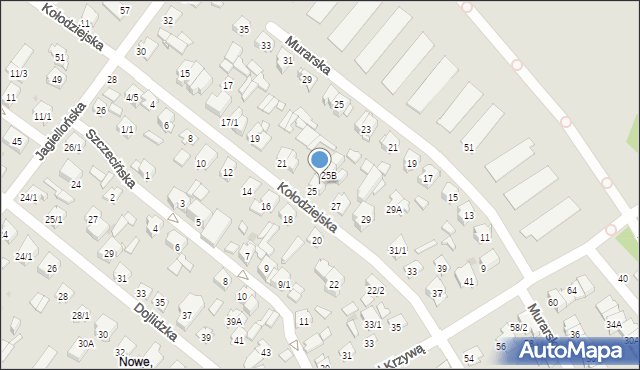 Białystok, Kołodziejska, 25A, mapa Białegostoku