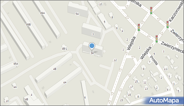 Białystok, Kopernika Mikołaja, 3A, mapa Białegostoku