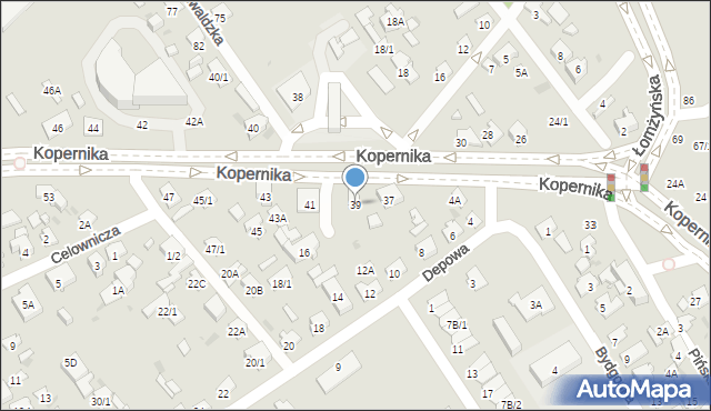 Białystok, Kopernika Mikołaja, 39, mapa Białegostoku