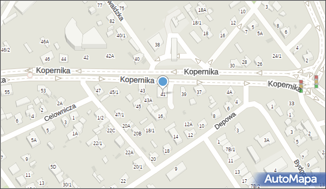Białystok, Kopernika Mikołaja, 41, mapa Białegostoku