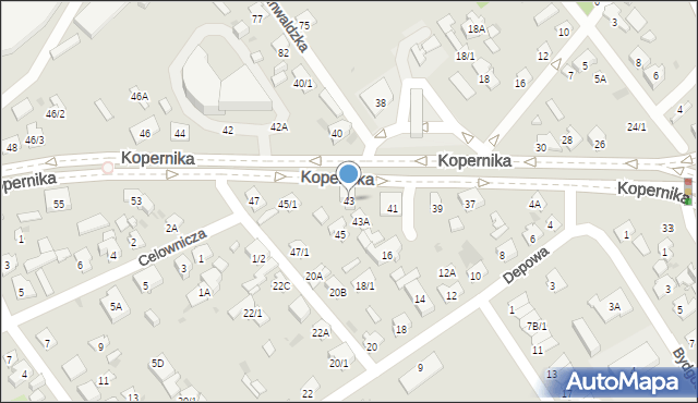 Białystok, Kopernika Mikołaja, 43, mapa Białegostoku