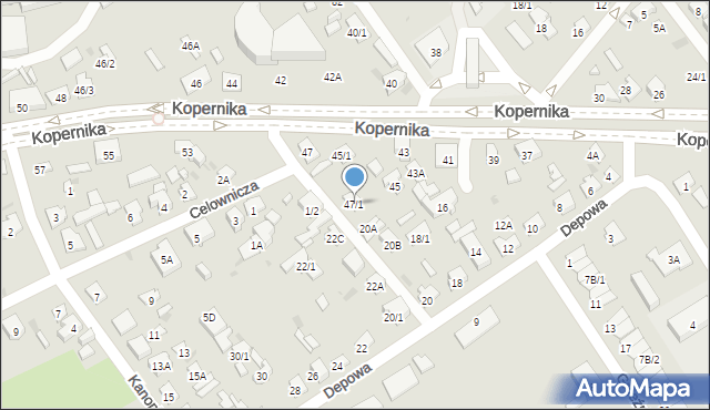 Białystok, Kopernika Mikołaja, 47/1, mapa Białegostoku