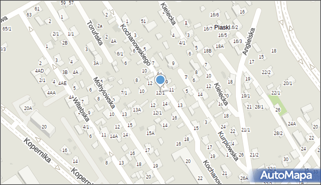 Białystok, Kochanowskiego Jana, 12/1, mapa Białegostoku