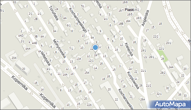 Białystok, Kochanowskiego Jana, 14, mapa Białegostoku