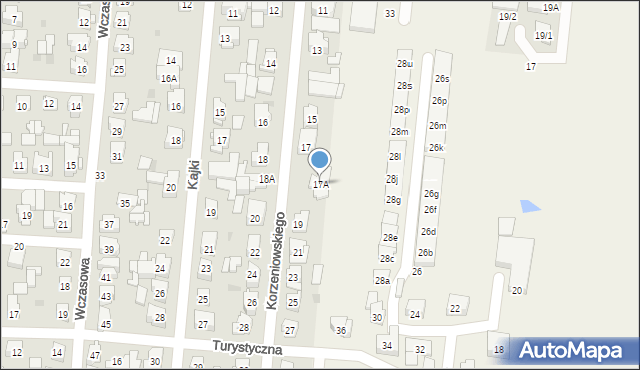 Białystok, Korzeniowskiego Józefa Konrada, 17A, mapa Białegostoku