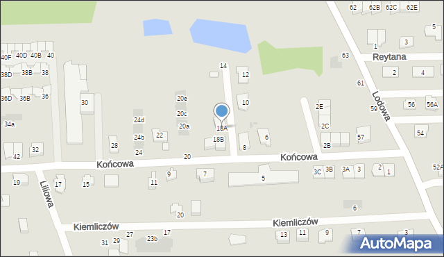 Białystok, Końcowa, 18A, mapa Białegostoku