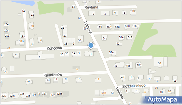 Białystok, Końcowa, 1A, mapa Białegostoku