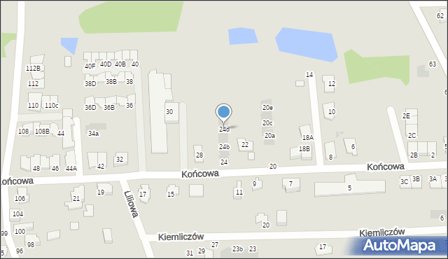 Białystok, Końcowa, 24d, mapa Białegostoku