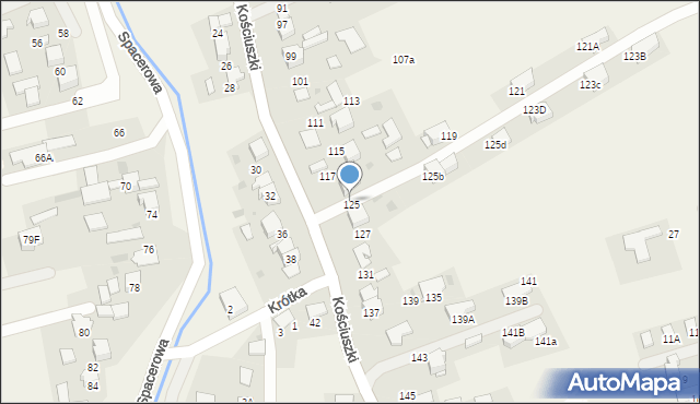 Bibice, Kościuszki Tadeusza, gen., 125, mapa Bibice