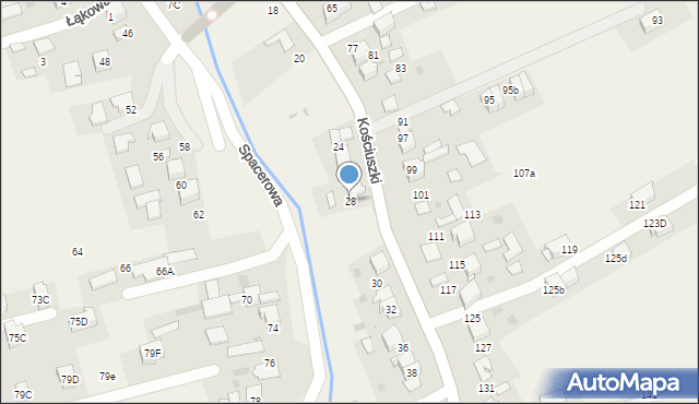 Bibice, Kościuszki Tadeusza, gen., 28, mapa Bibice