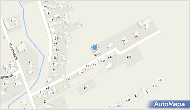 Bibice, Kościuszki Tadeusza, gen., 9C, mapa Bibice