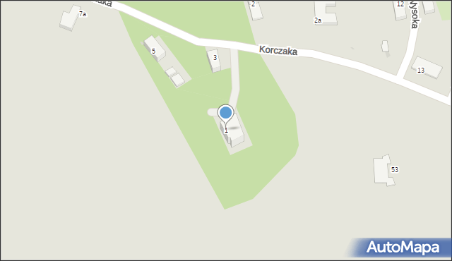 Bielawa, Korczaka Janusza, 1, mapa Bielawa