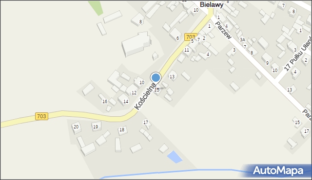 Bielawy, Kościelna, 15, mapa Bielawy