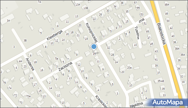 Bielsk Podlaski, Konopnickiej Marii, 15, mapa Bielsk Podlaski
