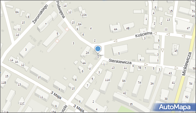 Bielsk Podlaski, Kościuszki Tadeusza, gen., 2, mapa Bielsk Podlaski