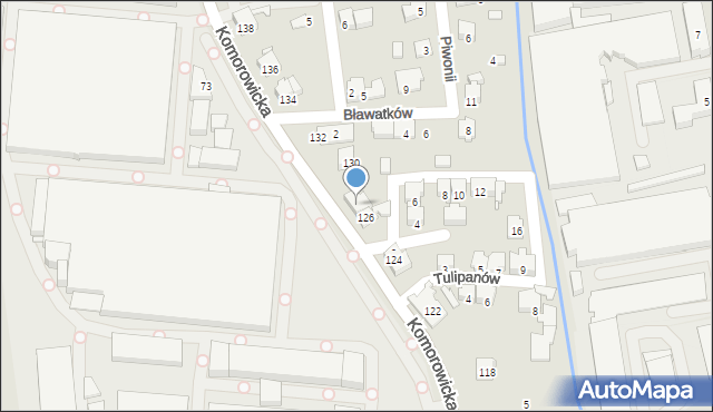 Bielsko-Biała, Komorowicka, 128, mapa Bielsko-Białej