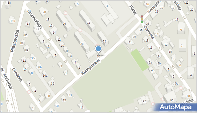 Bielsko-Biała, Konopnickiej Marii, 30, mapa Bielsko-Białej