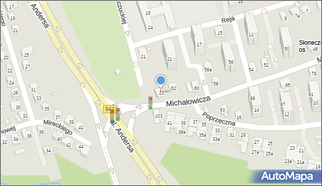 Bielsko-Biała, Kossak-Szczuckiej Zofii, 23, mapa Bielsko-Białej