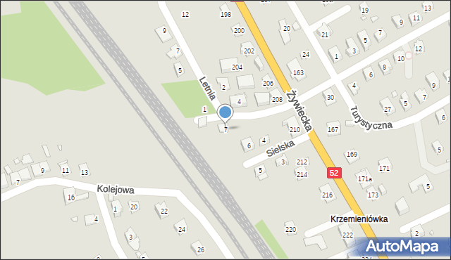 Bielsko-Biała, Koszykowa, 7, mapa Bielsko-Białej