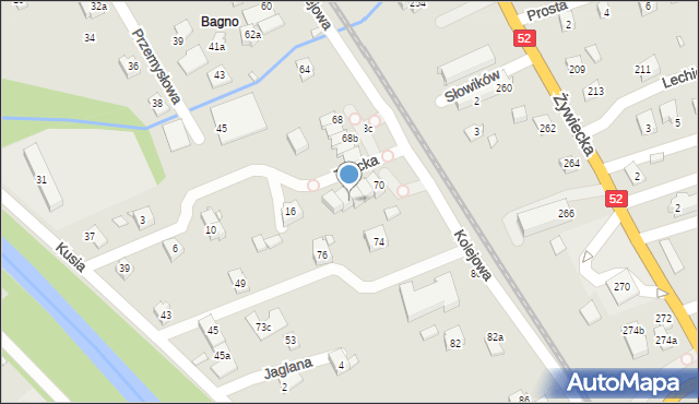 Bielsko-Biała, Kolejowa, 70c, mapa Bielsko-Białej