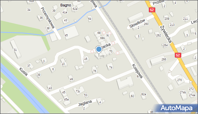 Bielsko-Biała, Kolejowa, 70d, mapa Bielsko-Białej