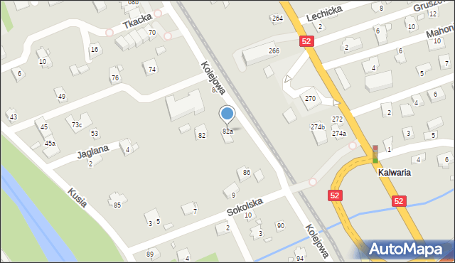 Bielsko-Biała, Kolejowa, 82a, mapa Bielsko-Białej