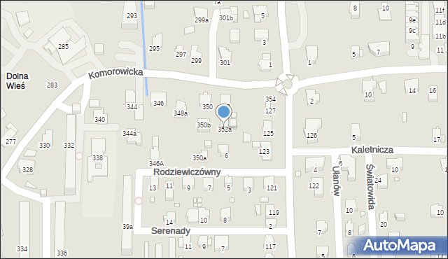 Bielsko-Biała, Komorowicka, 352a, mapa Bielsko-Białej