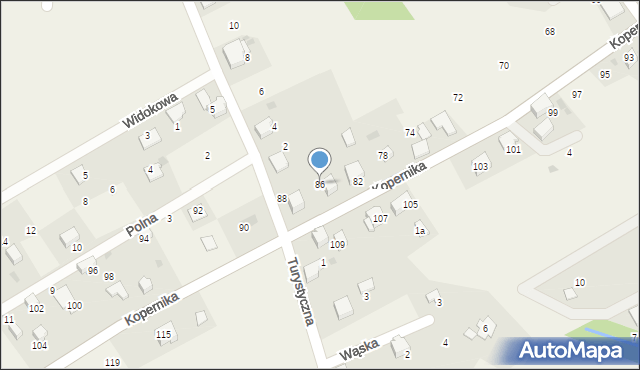 Bierna, Kopernika Mikołaja, 86, mapa Bierna