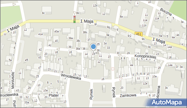 Bierutów, Konopnickiej Marii, 13, mapa Bierutów