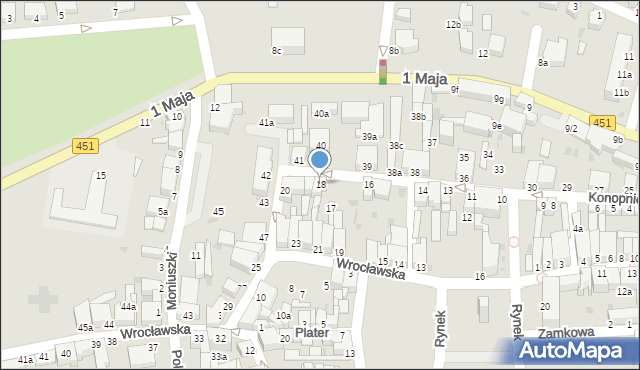 Bierutów, Konopnickiej Marii, 18, mapa Bierutów