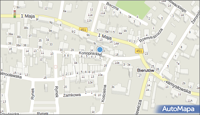 Bierutów, Konopnickiej Marii, 2, mapa Bierutów