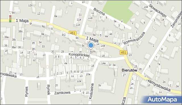 Bierutów, Konopnickiej Marii, 23, mapa Bierutów