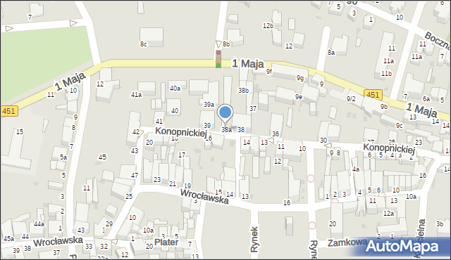 Bierutów, Konopnickiej Marii, 38a, mapa Bierutów