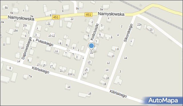 Bierutów, Kościuszki Tadeusza, gen., 11, mapa Bierutów