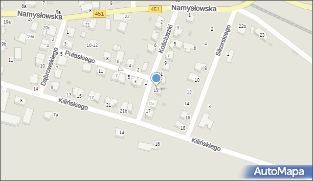 Bierutów, Kościuszki Tadeusza, gen., 13, mapa Bierutów