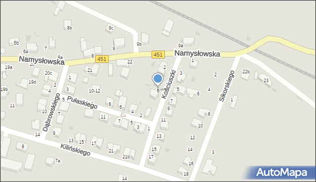 Bierutów, Kościuszki Tadeusza, gen., 6, mapa Bierutów