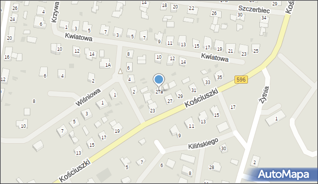 Biskupiec, Kościuszki Tadeusza, gen., 27a, mapa Biskupiec