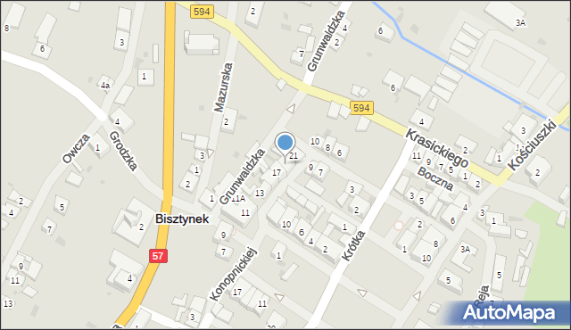 Bisztynek, Konopnickiej Marii, 19, mapa Bisztynek