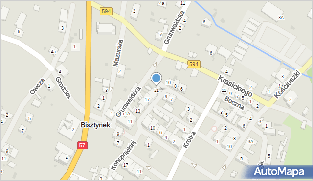 Bisztynek, Konopnickiej Marii, 21, mapa Bisztynek