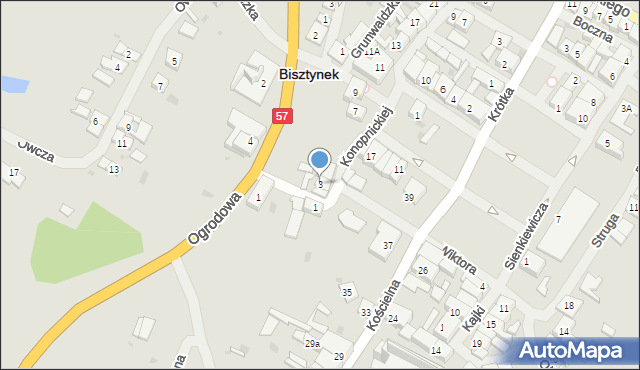 Bisztynek, Konopnickiej Marii, 3, mapa Bisztynek