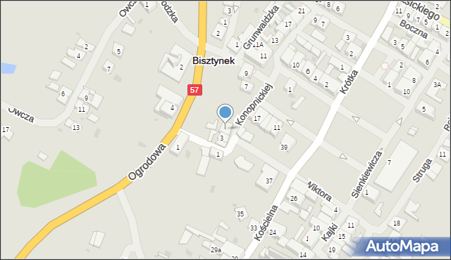 Bisztynek, Konopnickiej Marii, 5, mapa Bisztynek