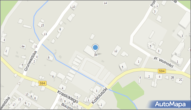 Bisztynek, Kościuszki Tadeusza, gen., 3A, mapa Bisztynek