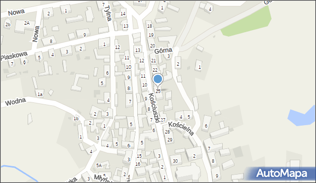 Bledzew, Kościuszki Tadeusza, gen., 25, mapa Bledzew