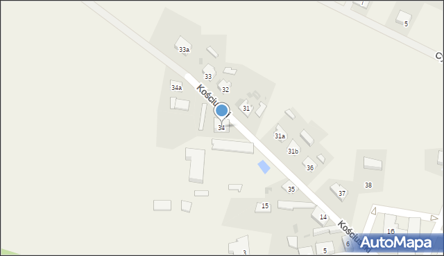 Bledzew, Kościuszki Tadeusza, gen., 34, mapa Bledzew