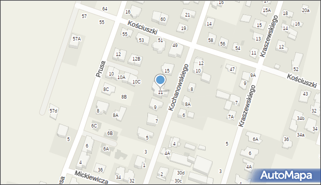 Blizne Jasińskiego, Kochanowskiego Jana, 11, mapa Blizne Jasińskiego