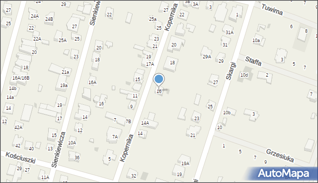 Blizne Jasińskiego, Kopernika Mikołaja, 16, mapa Blizne Jasińskiego