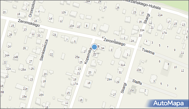 Blizne Jasińskiego, Kopernika Mikołaja, 22, mapa Blizne Jasińskiego