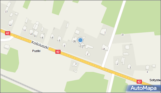 Bliżyn, Kościuszki Tadeusza, gen., 2A, mapa Bliżyn